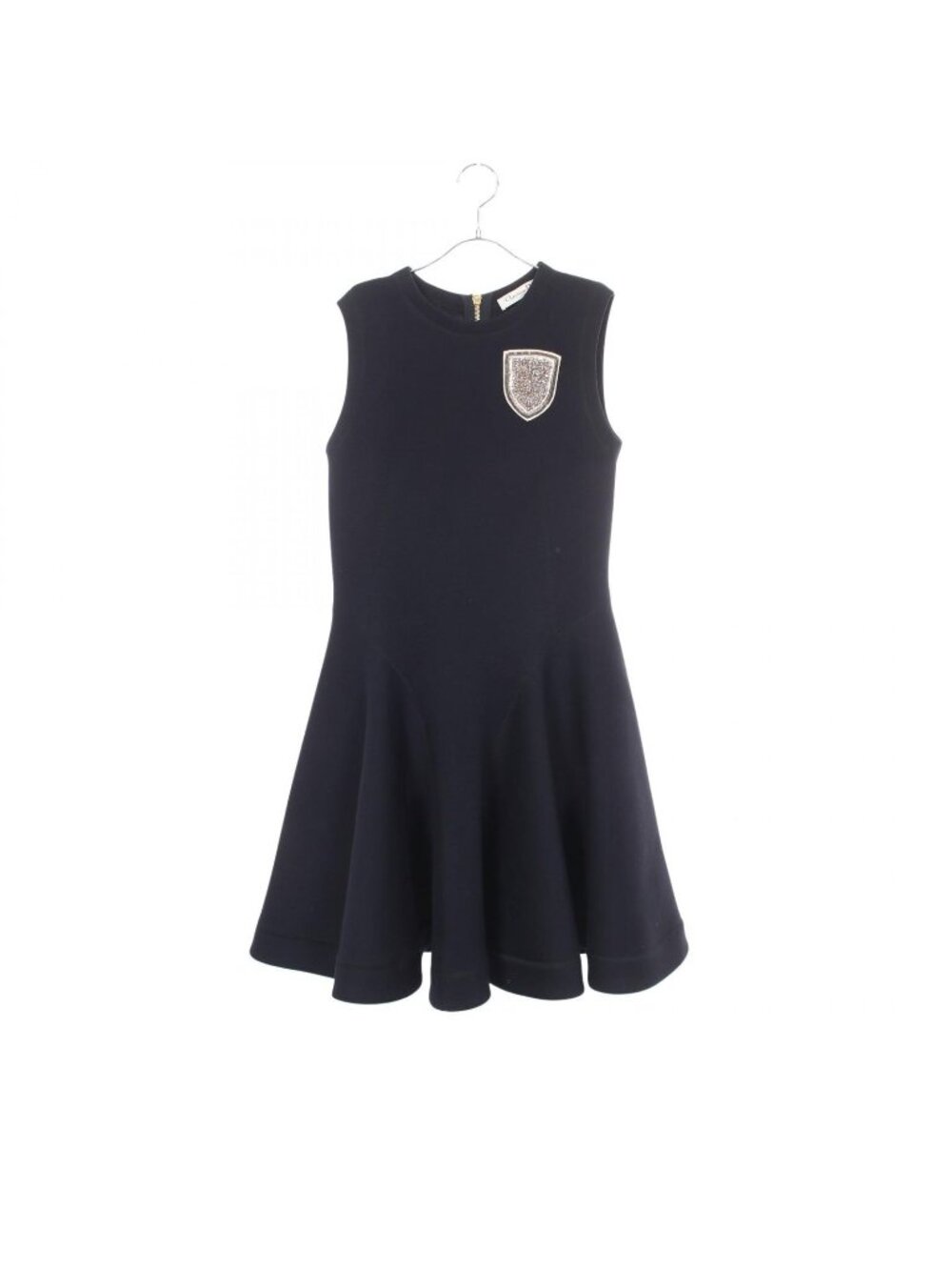 Dior Dress Sleeveless Beads Patch Wool